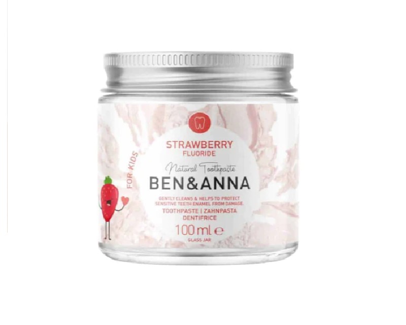 Dabiskā zobu pasta bērniem ar zemeņu garša Dabiskā zobu pasta bērniem ar zemeņu garšu, 100 ml, BEN&ANNA - Image 1