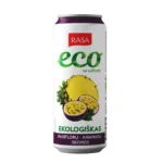 Ekoloģisks gāzēts bezalkoholiskais dzēriens ar pasifloras augļu un ananasu garšu un sulu, 0,5l RASA ECO