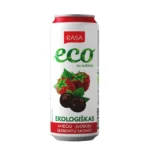 Ekoloģisks gāzēts bezalkoholiskais dzēriens ar aveņu un upeņu garšu un sulu, 0,5l RASA ECO