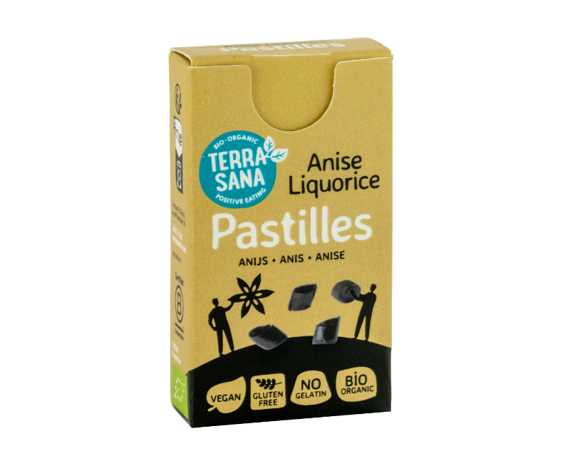 Bioloģiskas anīsa pastilas Bioloģiskas lakricas un anīsa pastilas, 25 g, TERRASANA - Image 1