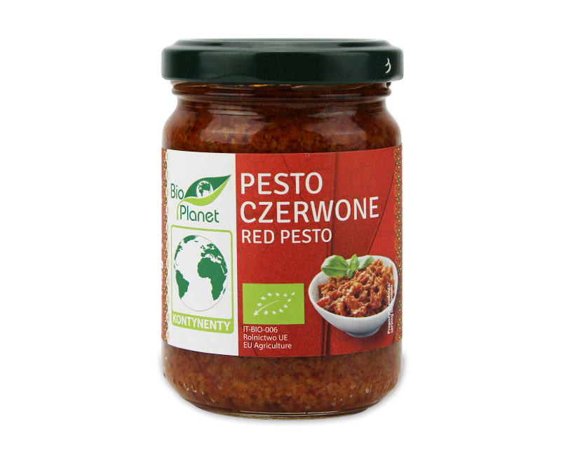 Bioloģiska saulē kaltētu tomātu pesto mērce Bioloģiska saulē kaltētu tomātu pesto mērce, 140 g, Bio Planet - Image 1