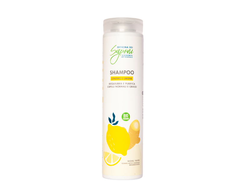 Ekoloģisks ingvera un citrona šampūns Ekoloģisks ingvera un citrona šampūns, 200 ml, Officina dei Saponi - Image 1